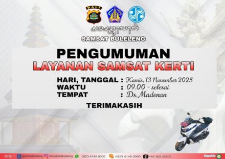 JADWAL SAMSAT KERTI DI DESA MADENAN